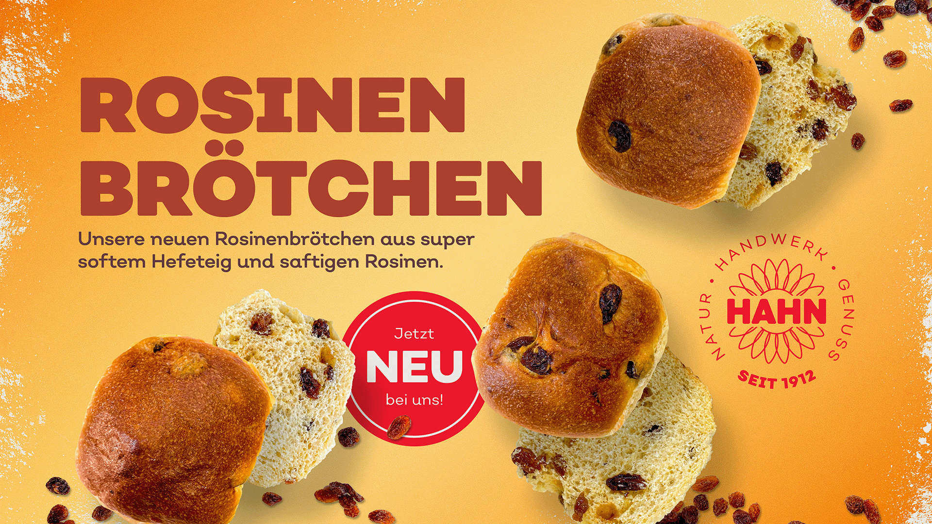 Rosinenbrötchen neu im Sortiment - Bäckerei Hahn