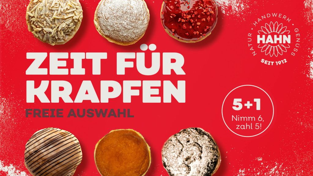 Krapfen im Angebot. Nimm 6, zahl 5.